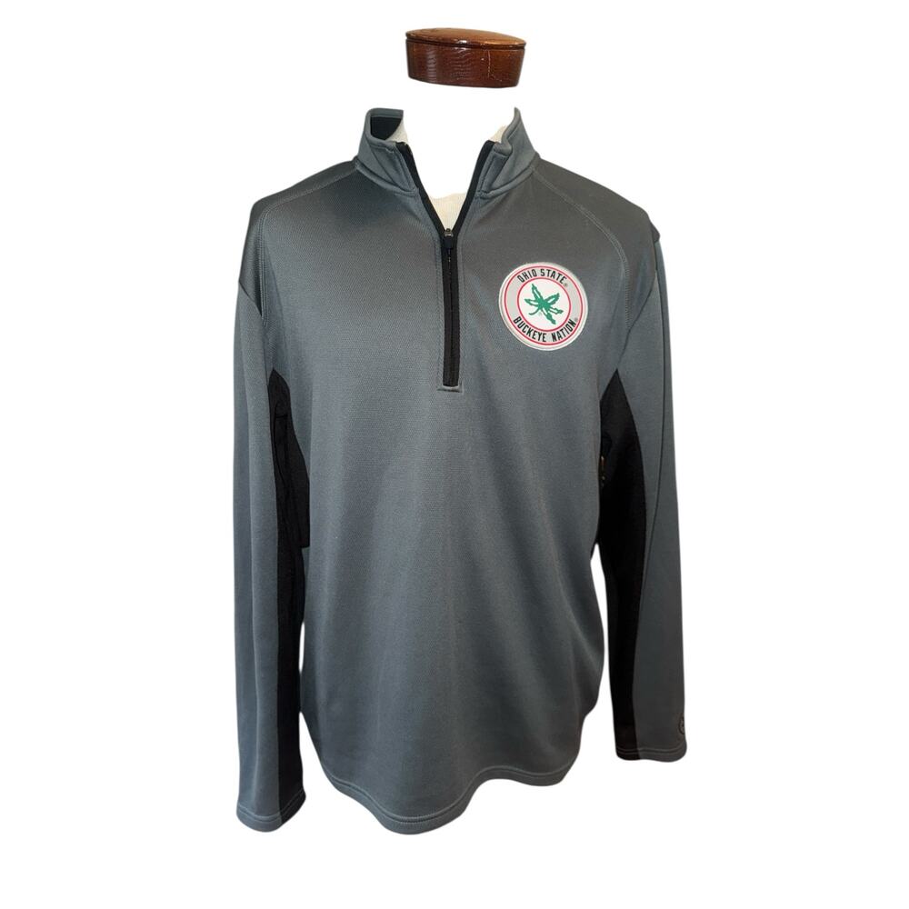 Ohio State men’s quarter zip fleece gray buckeyes nation OSU size L